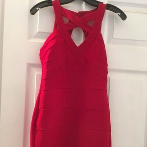 Red short length dress